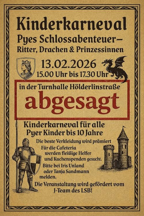 Kinderkarneval abgesagt